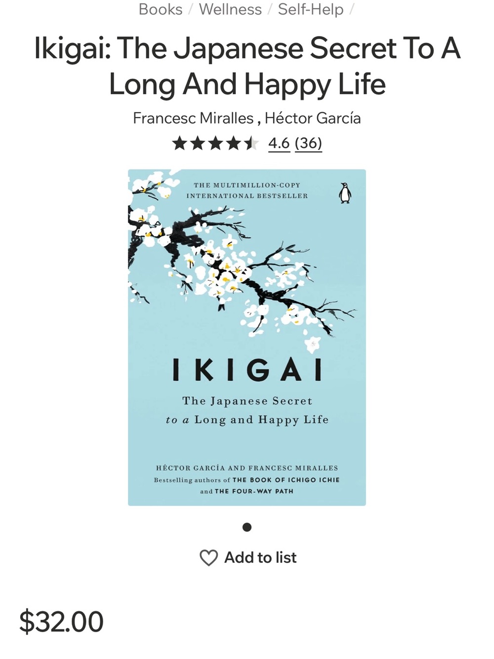Ikigai Hardcover - Blue Cover
